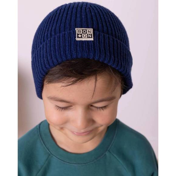 NEW BONTON knit beanie in navy